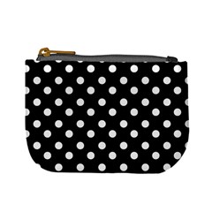 Black And White Polka Dots Mini Coin Purse by GardenOfOphir