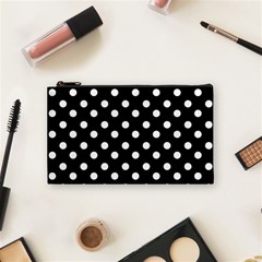 Black And White Polka Dots Cosmetic Bag (small) by GardenOfOphir