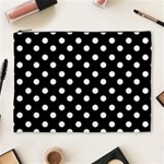 Black And White Polka Dots Cosmetic Bag (XL) Front