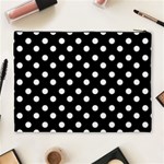 Black And White Polka Dots Cosmetic Bag (XL) Back