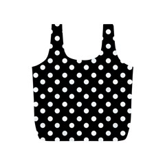 Black And White Polka Dots Full Print Recycle Bag (s) by GardenOfOphir