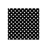 Black And White Polka Dots Satin Bandana Scarf 22  x 22  Front