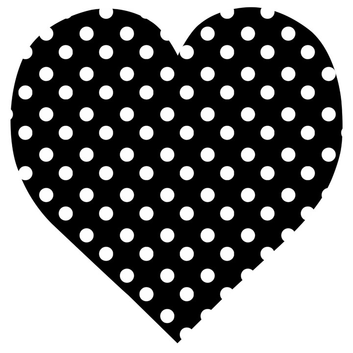 Black And White Polka Dots Wooden Puzzle Heart