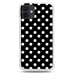 Black And White Polka Dots Iphone 12 Mini Tpu Uv Print Case	 by GardenOfOphir