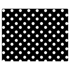 Black And White Polka Dots One Side Premium Plush Fleece Blanket (medium) by GardenOfOphir