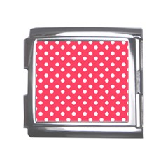 Hot Pink Polka Dots Mega Link Italian Charm (18mm) by GardenOfOphir