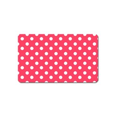 Hot Pink Polka Dots Magnet (name Card) by GardenOfOphir