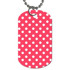 Hot Pink Polka Dots Dog Tag (one Side) by GardenOfOphir