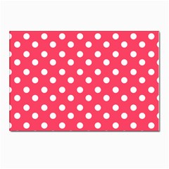 Hot Pink Polka Dots Postcard 4 x 6  (pkg Of 10) by GardenOfOphir