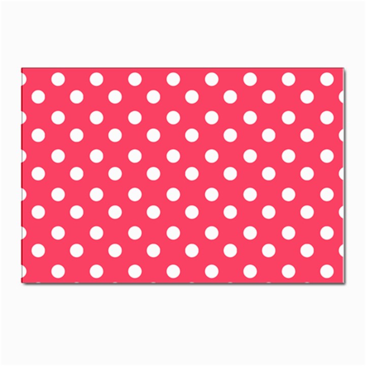 Hot Pink Polka Dots Postcard 4 x 6  (Pkg of 10)