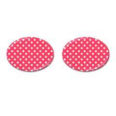 Hot Pink Polka Dots Cufflinks (oval) by GardenOfOphir