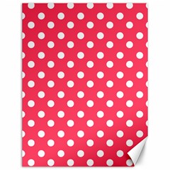 Hot Pink Polka Dots Canvas 12  X 16  by GardenOfOphir