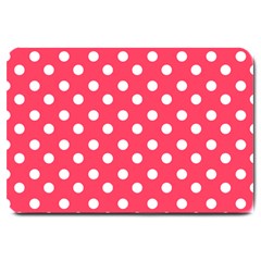 Hot Pink Polka Dots Large Doormat by GardenOfOphir