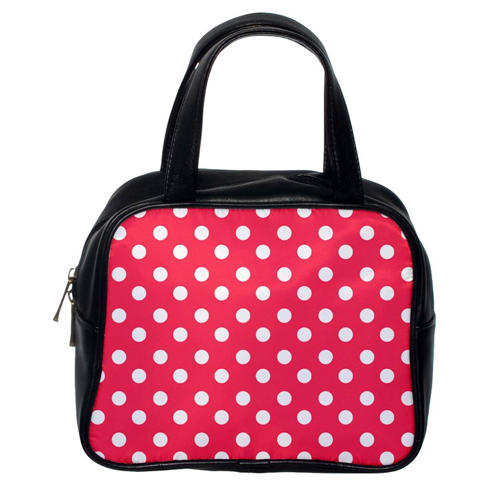 Hot Pink Polka Dots Classic Handbag (One Side)