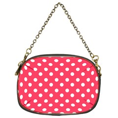 Hot Pink Polka Dots Chain Purse (one Side) by GardenOfOphir