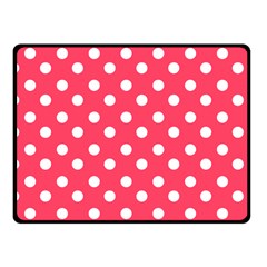 Hot Pink Polka Dots One Side Fleece Blanket (small) by GardenOfOphir