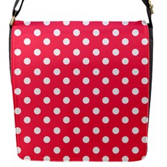 Hot Pink Polka Dots Flap Closure Messenger Bag (s) by GardenOfOphir