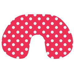 Hot Pink Polka Dots Travel Neck Pillow by GardenOfOphir