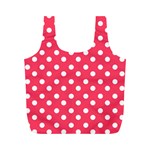 Hot Pink Polka Dots Full Print Recycle Bag (M) Front