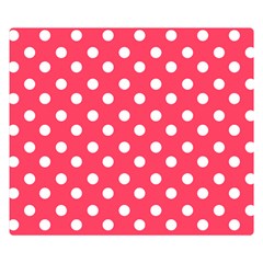 Hot Pink Polka Dots Premium Plush Fleece Blanket (small) by GardenOfOphir