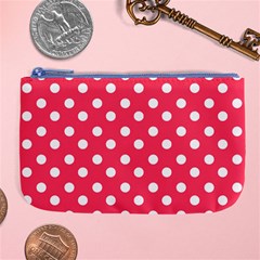 Hot Pink Polka Dots Large Coin Purse by GardenOfOphir