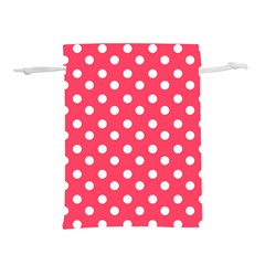 Hot Pink Polka Dots Lightweight Drawstring Pouch (m) by GardenOfOphir