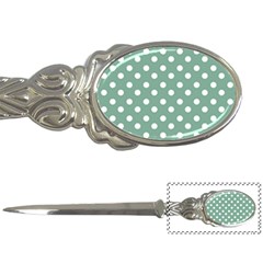 Mint Green Polka Dots Letter Opener by GardenOfOphir