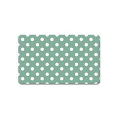 Mint Green Polka Dots Magnet (name Card) by GardenOfOphir