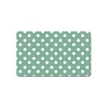 Mint Green Polka Dots Magnet (Name Card) Front