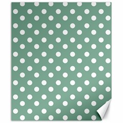 Mint Green Polka Dots Canvas 20  X 24  by GardenOfOphir