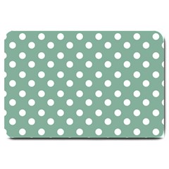 Mint Green Polka Dots Large Doormat by GardenOfOphir