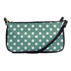 Mint Green Polka Dots Shoulder Clutch Bag by GardenOfOphir