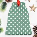 Mint Green Polka Dots Ornament (Bell) Front