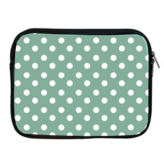 Mint Green Polka Dots Apple Ipad 2/3/4 Zipper Cases by GardenOfOphir