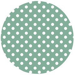 Mint Green Polka Dots Wooden Bottle Opener (round) by GardenOfOphir