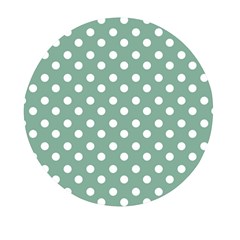 Mint Green Polka Dots Mini Round Pill Box (pack Of 5) by GardenOfOphir