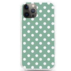 Mint Green Polka Dots Iphone 12 Pro Max Tpu Uv Print Case by GardenOfOphir