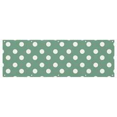 Mint Green Polka Dots Banner And Sign 12  X 4  by GardenOfOphir