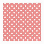 Coral And White Polka Dots Medium Glasses Cloth Front