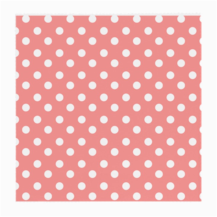 Coral And White Polka Dots Medium Glasses Cloth