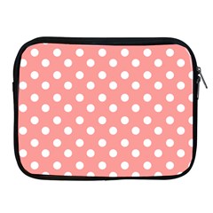 Coral And White Polka Dots Apple Ipad 2/3/4 Zipper Cases by GardenOfOphir