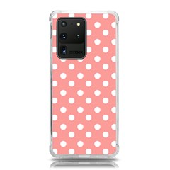 Coral And White Polka Dots Samsung Galaxy S20 Ultra 6 9 Inch Tpu Uv Case