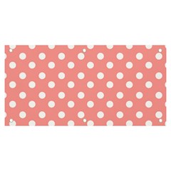 Coral And White Polka Dots Banner And Sign 6  X 3  by GardenOfOphir