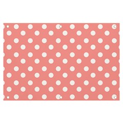 Coral And White Polka Dots Banner And Sign 6  X 4  by GardenOfOphir