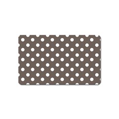 Brown And White Polka Dots Magnet (name Card) by GardenOfOphir