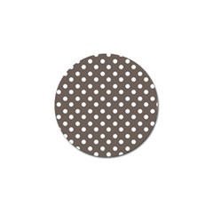 Brown And White Polka Dots Golf Ball Marker (4 Pack) by GardenOfOphir