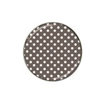 Brown And White Polka Dots Hat Clip Ball Marker (4 pack) Front