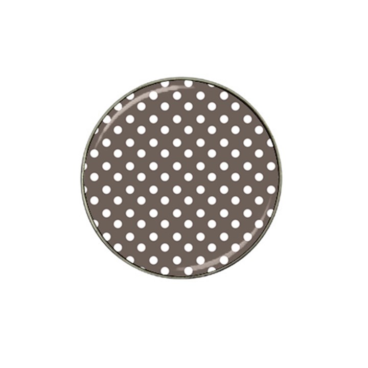 Brown And White Polka Dots Hat Clip Ball Marker (4 pack)