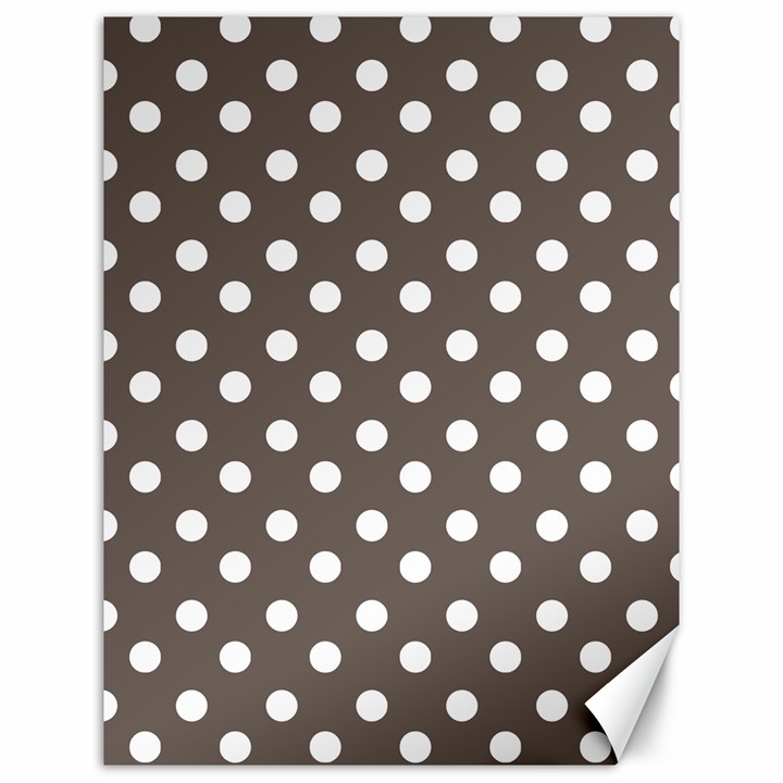 Brown And White Polka Dots Canvas 12  x 16 