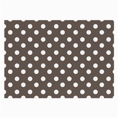 Brown And White Polka Dots Large Glasses Cloth by GardenOfOphir